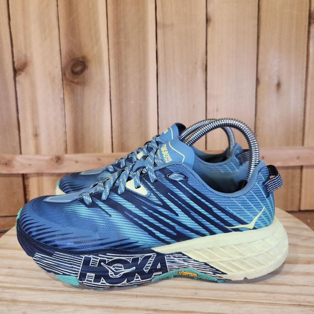 Hoka One One Speedgoat 4 Wide Shoes Womens 6.5 Blue Running Sneakers 1106529